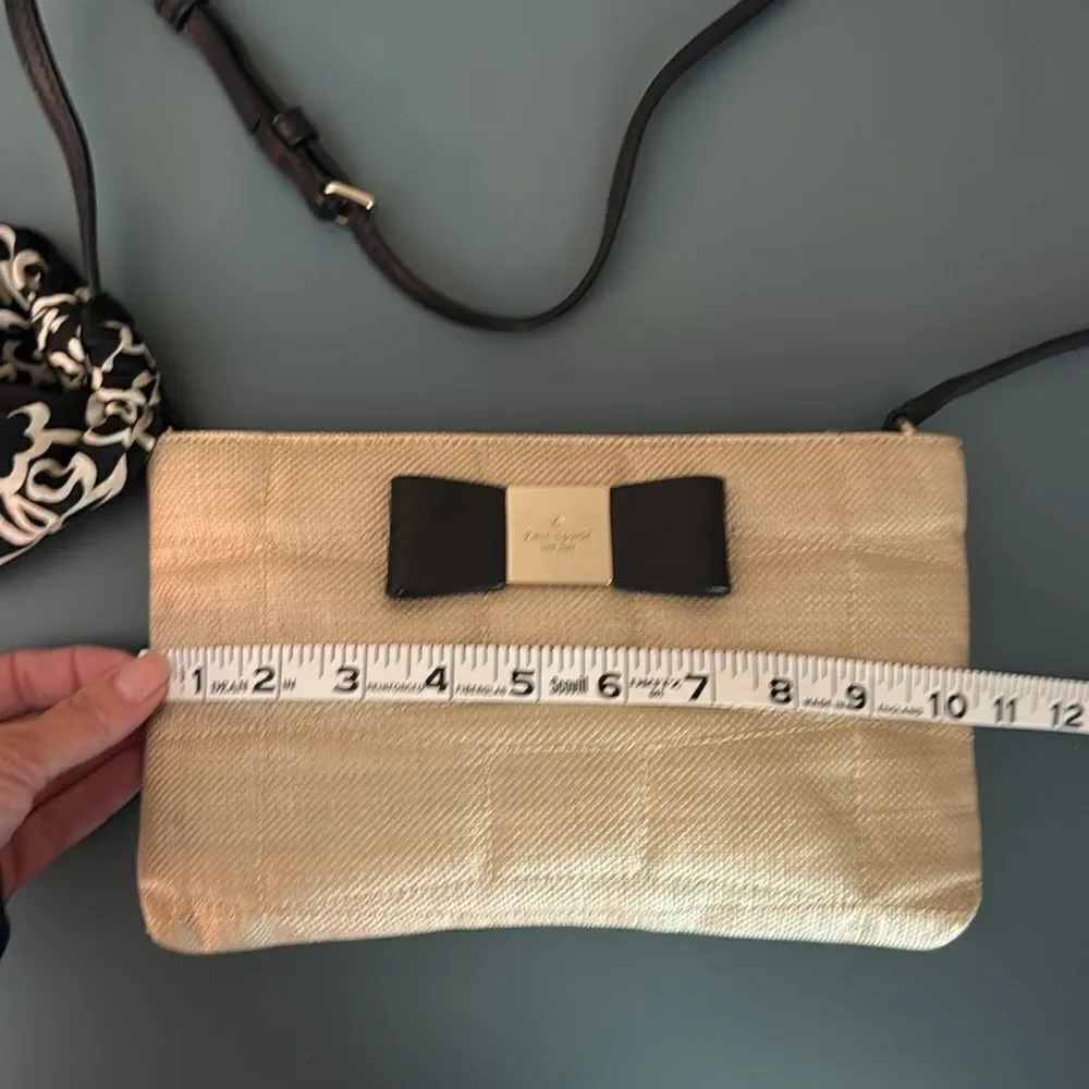 KATE SPADE Veranda Place Straw Maree Crossbody Bag W/ Vera Silk Scarf